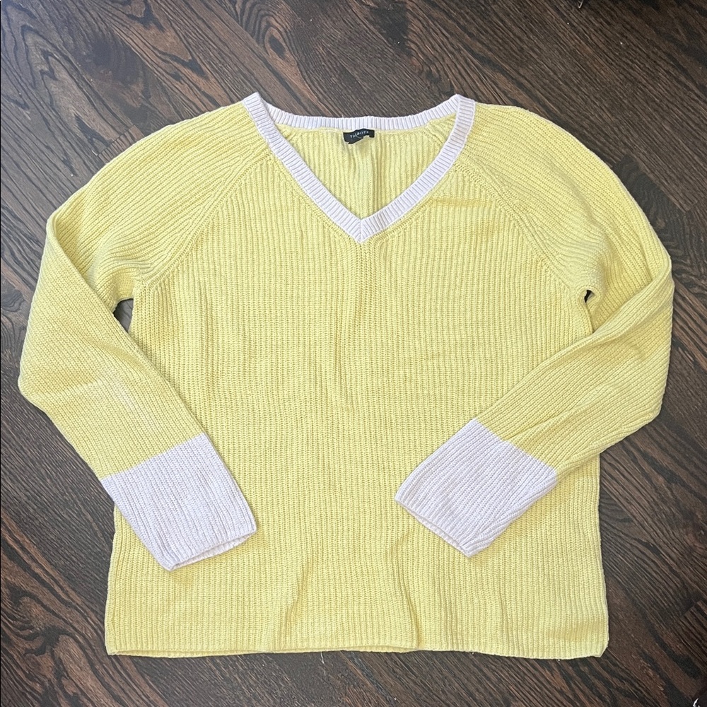Talbots Yellow V-Neck Sweater size XL